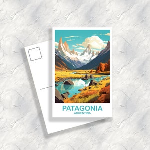 Postal de viaje de la Patagonia Argentina, Postal de viaje de la Patagonia, Postal de Argentina, Arte de viaje de Argentina, Postal de viaje / T2SA_ARPA1_P