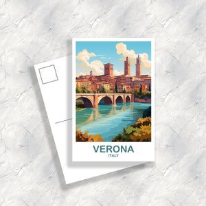 Carte postale de voyage en Italie à Vérone, Carte postale de voyage en Italie, Carte postale de Vérone, Art de Vérone, Voyage en Italie, Carte postale de voyage en Europe | T2EU_ITVER1_P