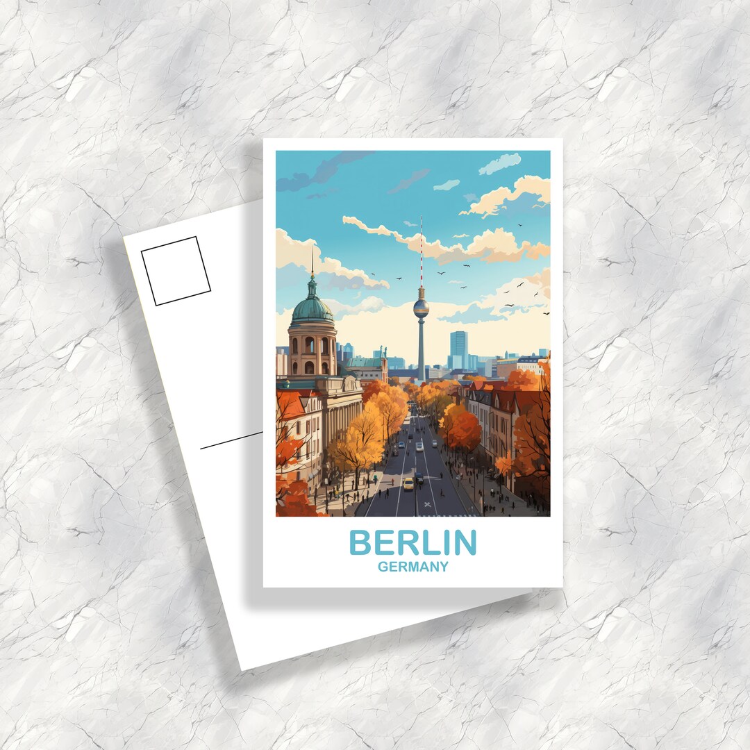 Berlin Germany Travel Postcard, Berlin Travel Postcard Art, Germany ...