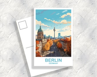 Berlin Germany Travel Postcard, Berlin Travel Postcard Art, Germany Postcard Art, Berlin Travel Art, Travel Postcard, | T2EU_GEBE1_P