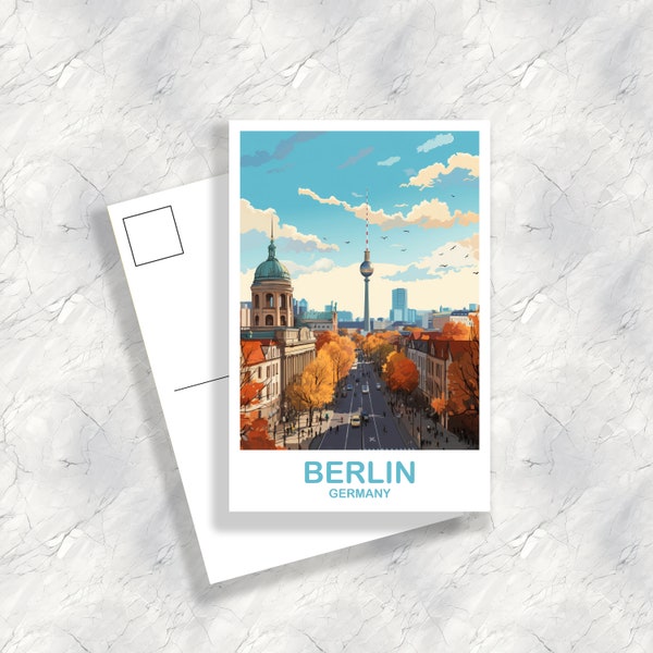 Berlin Deutschland Reisepostkarte, Berlin Reisepostkartenkunst, Deutschland Postkartenkunst, Berlin Reisekunst, Reisepostkarte, | T2EU_GEBE1_P
