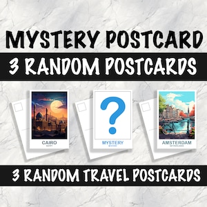 Mystery Travel Postcards, Travel Postcard Set, Set of Three City Postcards, Random Three  Locations, City Postcards, Travel Bundle