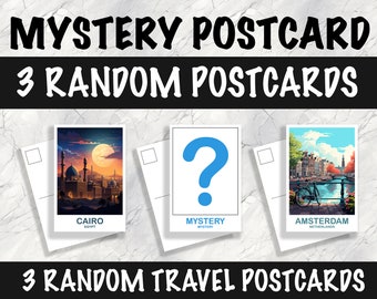 Mystery Travel Postcards, Travel Postcard Set, Set of Three City Postcards, Random Three  Locations, City Postcards, Travel Bundle