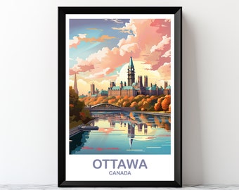 Ottawa Travel Wall Print, Digital Ontario Travel Wall Art, Printable Ottawa Wall Art Poster, Canadian Parliament Hill | DT2NA_ONOT2