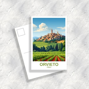 Orvieto Italy Postcard, Amalfi Coast Travel Postcard, Italy Travel Postcard Art, Orvieto Travel Art, Travel Poster | T2EU_ITAC1_P