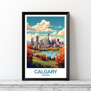 Printable Calgary Alberta Travel Wall Art, Alberta Wall Art, Calgary Poster, Wall Art, Alberta Travel Art, Canada Travel Art | DT2NA_ABCA1