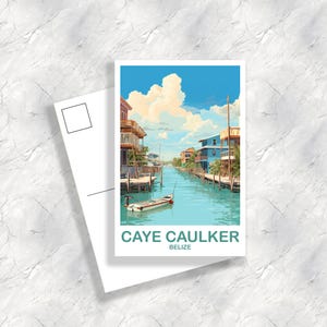 Caye Caulker Belize Reisepostkarte, Caye Caulker Reisepostkarte, Belize Postkarte, Reisekunst, Caye Caulker Reisekunst | T2NA_BECC1_P