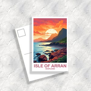 Postal de viaje de la isla de Arran, Escocia. Arte de viaje de la isla de Arran. Postal de Escocia. Arte de viaje de la isla de Arran. Postal de viaje / T2EU_SCIA1_P