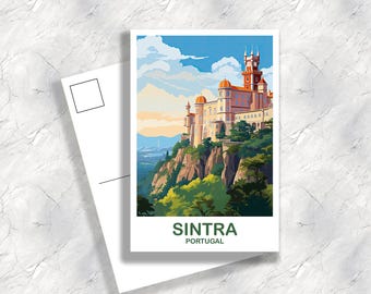 Sintra Portugal Travel Postcard Art, Sintra Portugal Europe Travel Memory Gift For Scrapbooking | T2EU_POSI1_P