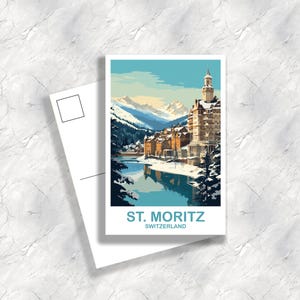Photochromie Vintage St. Moritz PZ - Tirage Ancien 23x28 Cm Circa 1891