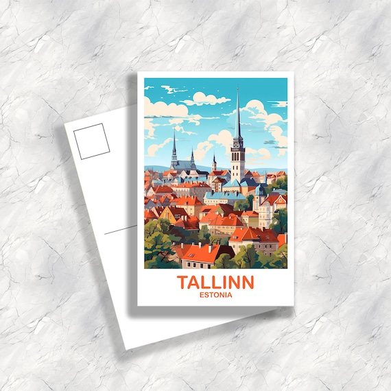 Tallinn Estonia Travel Postcard Art, Tallinn Travel Postcard, Estonia Postcard, Tallinn Travel Art Postcard Europe Travel Art | T2EU_ESTA1_P