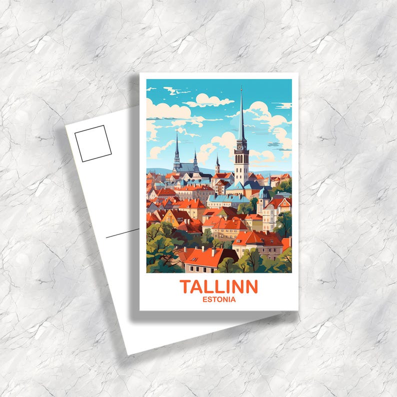Tallinn Estland Resevykort Konst, Tallinn Resevykort, Estland Vykort, Tallinn Resekonst Vykort Europa Resekonst | T2EU_ESTA1_P bild 1