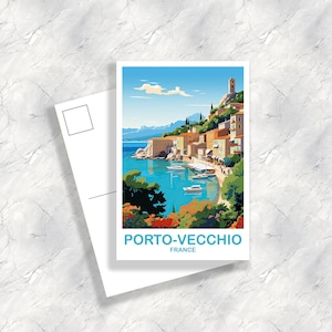Porto-Vecchio France Travel Postcard, Porto-Vecchio Postcard France Postcard Porto Vecchio Travel Art Europe Postcard | T2EU_FRPV1_P