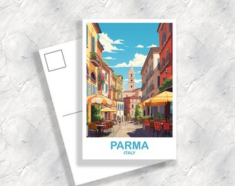 Parma Italy Travel Postcard, Parma Travel Postcard, Italy Postcard, Parma Travel Art, Italy Travel Postcard | T2EU_ITPA1_P