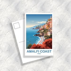 Amalfiküste Italien Postkarte, Amalfiküste Reise Postkarte, Italienreise Postkartenkunst, Amalfiküste Reisekunst, Reiseplakat | T2EU_ITAC1_P
