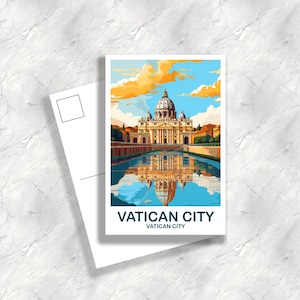 Carte postale de voyage dans la Cité du Vatican, carte postale de l'Europe Carte postale de voyage d'art de la Cité du Vatican | T2EU_VCVC1_P