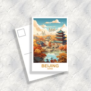 Carte postale de voyage en Chine Pékin, carte postale de Pékin, carte de voyage, carte postale de voyage paysage, carte postale de voyage en Asie, voyage en Asie Art| T2AS_CHBE1_P