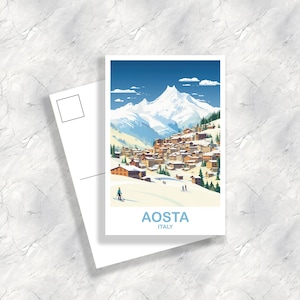 Aosta Italy Travel Postcard Art, Italy Travel Postcard, Aosta Postcard, Aosta Wall Art, Italy Travel, Travel Postcard | T2EU_ITAO1_P