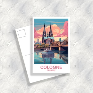 Carte postale de voyage à Cologne en Allemagne, oeuvre d'art pour carte postale de voyage à Cologne, oeuvre d'art pour carte postale en Allemagne, oeuvre d'art pour voyage à Berlin, carte postale de voyage, | T2EU_GECO1_P