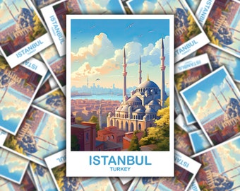 Stickers voyage Istanbul, Stickers Turquie Istanbul, Stickers Turquie, Stickers voyage Turquie Skyline | T2EU_TUS1_S