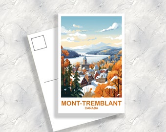 Mont-Tremblant Travel Postcard, Quebec Travel Art Postcard, Mont-Tremblant Art Postcard, Canada Travel Postcard | T2NA_QUMT2_P