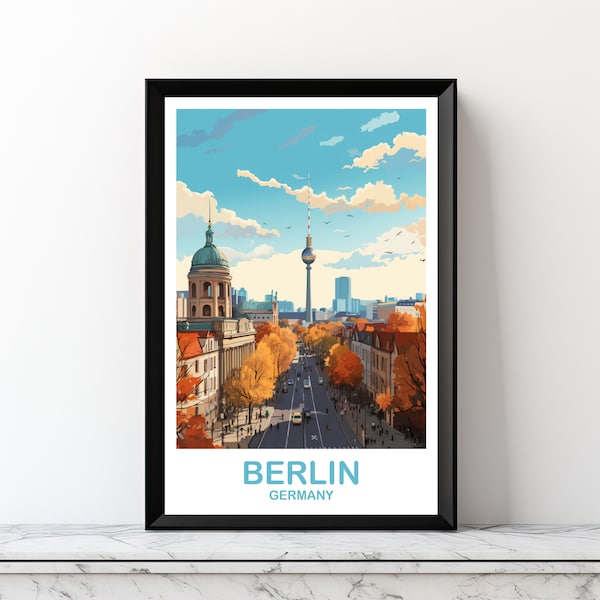 Berlin Germany Travel Art, Printable Berlin Wall Art, Germany Wall Art, Berlin Travel Art, Digital Travel, Travel Wall Art | DT2EU_GEBE1