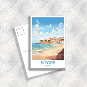 Sitges Spain Travel Postcard Art, Spain Travel Postcard Sitges Postcard Sitges Travel Postcard Europe Postcard Spain Postcard | T2EU_SPSI1_P