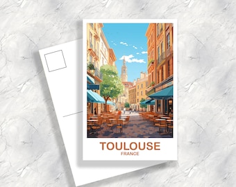 Carte postale de voyage à Toulouse en France, carte postale de Toulouse, impression d'art France, carte postale d'Europe, art de voyage à Toulouse, carte postale de voyage | T2EU_FRTO1_P