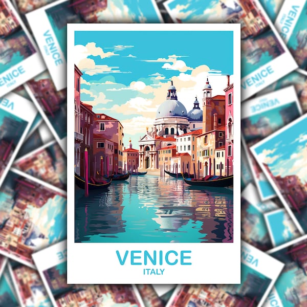 Sticker voyage Venise Italie, Sticker art voyage Venise, Sticker voyage Italie, Art voyage Venise, Sticker voyage, Venise Italie | T2EU_ITVE1_S