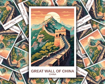 Great Wall of China Travel Sticker, China Sticker Decal Travel Sticker Asia Travel Sticker Travel Scrapbook | T2AS_CHGWC1_S