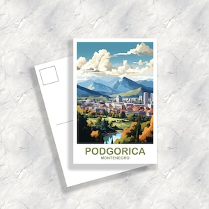 Podgorica Finland Reisepostkarte, Podgorica Reise, Podgorica Postkarte, Reisepostkarte, Podgorica Reisepostkarte, Monogramm Postkarte | T2EU_MOPO1_P