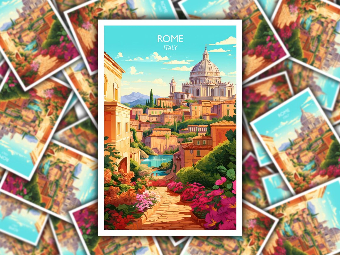 Rome Italy Travel Sticker Decal Art | Scrapbooking Souvenir Luggage ...