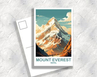 Mount Everest Nepal Reise-Kunst Postkarte | Andenken Andenken Geschenke Scrapbooking | T2AS_NEME1_P