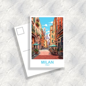 Carte postale de voyage en Italie à Milan, oeuvre d'art de voyage à Milan, carte postale d'Italie, oeuvre d'art de carte postale de voyage à Milan, oeuvre d'art de carte postale de voyage en Italie | T2EU_ITMI2_P