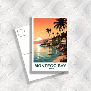 Montego Bay Jamaika Reise Postkarte, Montego Bay Postkarte Jamaika Postkarte Reise Postkarte Reisekunst Jamaika Kunst | T2NA_JAMB1_P
