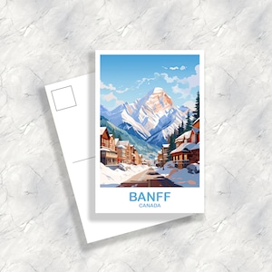 Carte postale de voyage au parc Banff, Carte postale de l'Alberta, Carte postale des montagnes Rocheuses de l'Alberta, Carte postale de voyage en montagne, Parc national Banff | T2NA_ABBA1_P