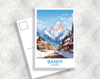 Carte postale de voyage à Banff Park, carte postale de l'Alberta, carte postale des montagnes Rocheuses de l'Alberta, carte postale de voyage en montagne | T2NA_ABBA1_P