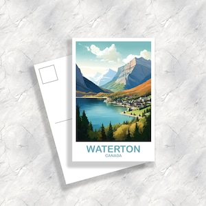 Waterton Alberta Travel Postcard, Alberta Postcard, Waterton Postcard, Alberta Travel Postcard, Canada Postcard | T2NA_ABWA1_P