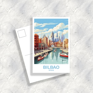 Bilbao Spain Travel Postcard Art, Spain Travel Postcard, Bilbao Wall Art Postcard, Spain Travel Art Postcard | T2EU_SPBI1_P