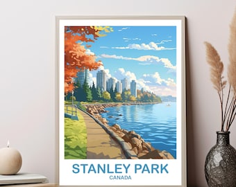 Stanley Park Travel Print, British Columbia Wall Art, Stanley Park Poster, Wall Art, Vancouver Travel Wall Art | T2NA_BCVA2