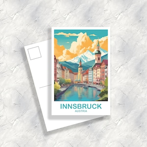 Innsbruck Austria Travel Postcard Art, Austria Travel Art, Innsbruck Postcard, Austria Travel Postcard, Travel Postcard | T2EU_AUIN1_P