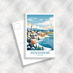 Rovaniemi Finlandia Podróż Pocztówka Sztuka, Finlandia Podróż Pocztówka, Rovaniemi Ścienna Sztuka Pocztówka, Finlandia Podróż Pocztówka Sztuka | T2EU_FIRO1_P
