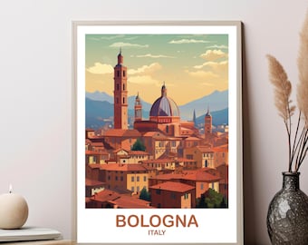 Bologna Italy Travel Poster, Bologna Poster Art, Italy Poster, Bologna Travel Wall Art, Italy Travel Wall Art | T2EU_ITBO1