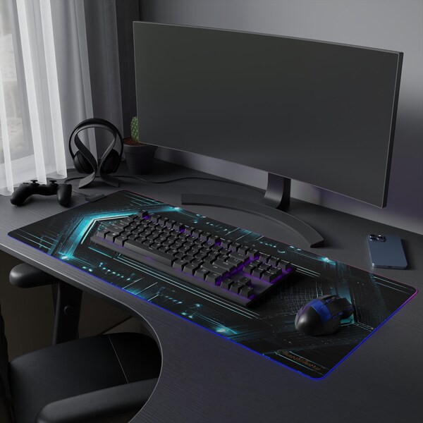 LED-Gaming-Mauspad im ChaosTheory® Design mit RGB-Lichteffekt