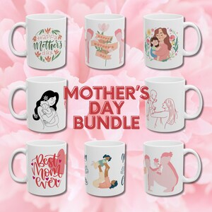 Mother&#39;s Day Mug Set with PNG, Cute Coffee Cups and Gift for Mom, Cheerful Mug Bundle, Mom Appreciation Gift