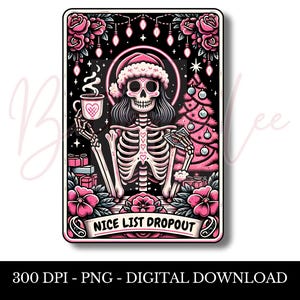 Mooie lijst drop-out PNG, sublimatieontwerp tarotkaart, kersthumor, clipart, grappig gezegde en citaat T-shirt mok png, digitale download