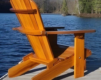 Seabreeze Royal Knotted Cedar Adirondack Chair, Finished, Handcrafted Folding Wooden Patio Furniture, Free Shipping and Engraving