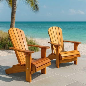 Seabreeze Classic Wooden Adirondack Chair, Handcrafted Patio Chair for Porch, Deck, or Beach House, Premium Outdoor Furniture, Gift Idea