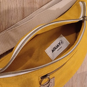 Sac banane en toile jaune moutarde avec poches