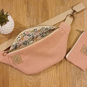 Sac Banane en velours côtelé avec porte-monnaie assorti - Fait main en France